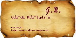Gódi Mátyás névjegykártya